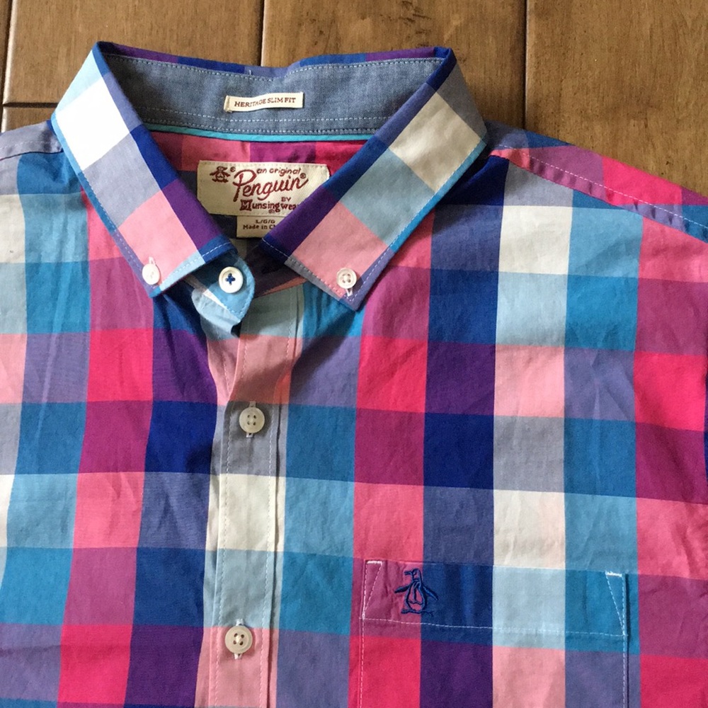 Penguin Short Sleeve Button Up Size Large. - image 2